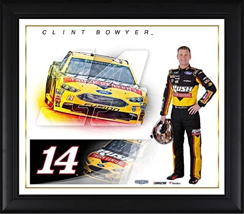 Clint Bowyer Keretes 15 x 17 2018 RUSH Vezető Kollázs - NASCAR versenyző Plakkok, valamint Kollázsok