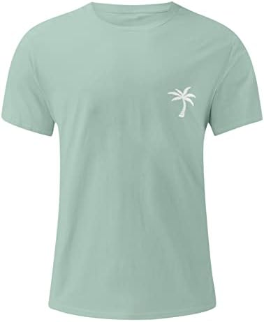 XXBR Férfi Rövid Ujjú T-shirt Nyári Hawaii Fa Nyomtatás Crew Neck Tee Maximum Atlétikai Sport Alkalmi Strand Póló