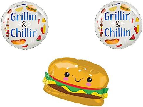 Grilliin & Lazán Hamburger Születésnapi Party Lufi, Dekoráció, Kellékek kerti-parti Piknik Grill GRILL
