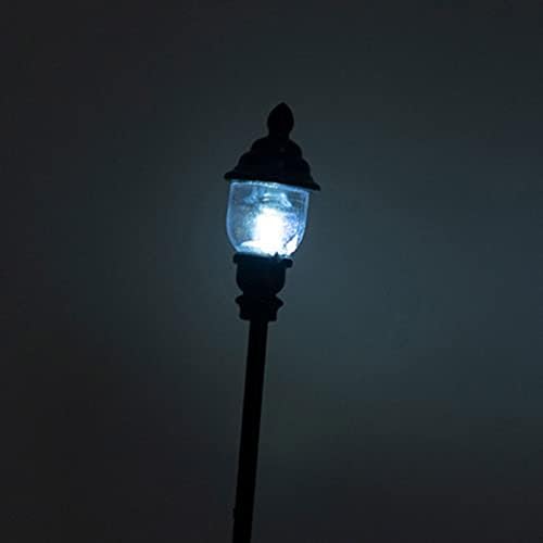 Yardwe 5db Karácsonyi Falvak Utcai Lámpa Mini Kültéri LED Lámpa Utcai Lámpák Tartozék Figura villanyoszlopnak Lámpa a Miniatűr