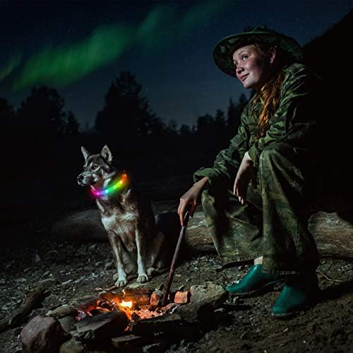 NOVKIN LED Nyakörv, Újratölthető RGB Szín Változó fényviszonyok Fel a Kutya Nyakörvek, Vízálló Kutya Fények a Pet Látható