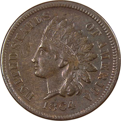 1864 L Indiai Centet VF Nagyon Jól Bronz Penny 1c MINKET Érme SKU:I359