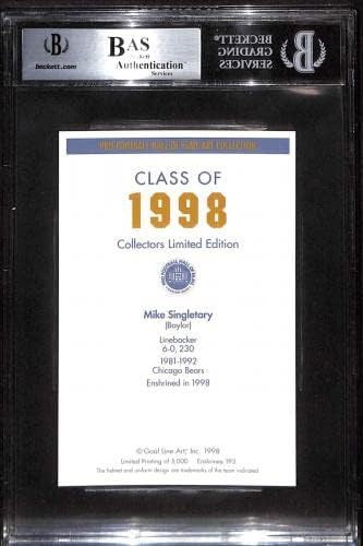 193 Mike Singletary - 1989 gólvonalon HOF Labdarúgó-Kártyák (Csillag) Osztályozott lenne beégés Auto - Dedikált Focilabda