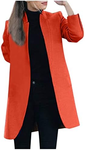 Női Téli Kabát Alkalmi Dupla Soros Outwear Hajtóka Kardigán Közepes Hosszúságú Kabát Hivatal Kabátban, Magas Női Polár