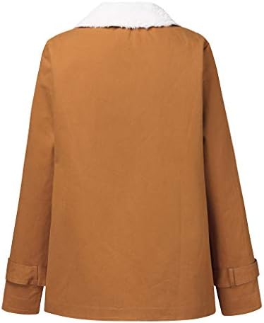 Fulijie Plusz Méretű Női Kabát, Meleg Téli Nyomtatott Hajtóka Egysoros, Hosszú Ujjú Outwear Kabát Kabát Zsebében