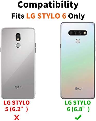 Newseego Kompatibilis LG Stylo 6 bőrtok 6.8 inch,Csillogó Ál PU Bőr Mágneses Bezárása Multi-Hitel Kártya Foglalat Pénz Jogosultja