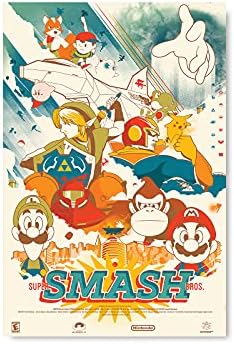 Vicces Ronda Pulóver Karácsonyra Smash Bros Fali Dekoráció Plakát, Videó, Játék, Művészet Print Otthoni Dekoráció - Retro