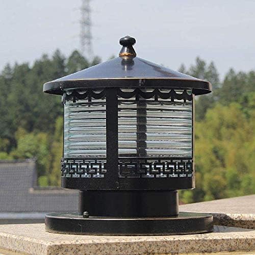 TQXDD Vintage Európai Retro Szabadtéri Pillér Lámpa E27 Esővédő Üveg Lámpás Post Lámpa Vízálló, IP54 Alumínium Oszlop Fény,