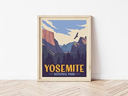 HerZii Nyomatok Yosemite Nemzeti Park Wall Art Régi Plakátok & Nyomtat Meghatározott, Vintage Nemzeti Parkok Plakát, a Természet