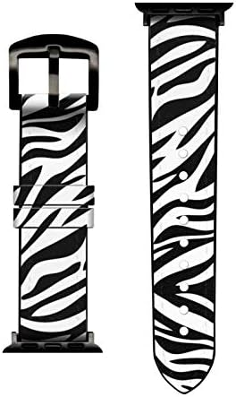 CA0561 Zebra Bőr Textúra Grafikus Nyomtatott Bőr & Szilikon Intelligens Karóra Heveder Zenekar Apple Nézni iWatch Méret 42mm/44