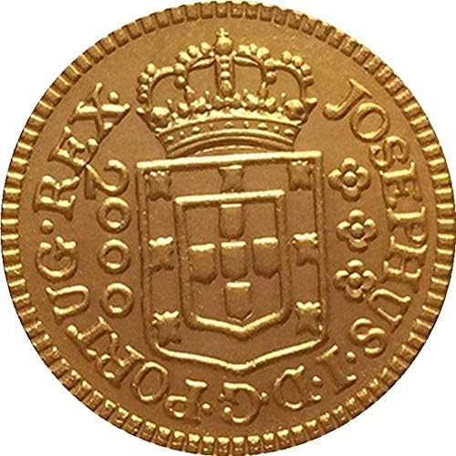 1773 Brazil Érmék Réz-Arany Szikla, Érme, Érmék, Kézműves CollectionCoin Gyűjtemény Emlékérme