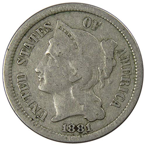 1881-ben Három Cent Darabja, Jó Nikkel 3c MINKET Típus Érme Gyűjthető