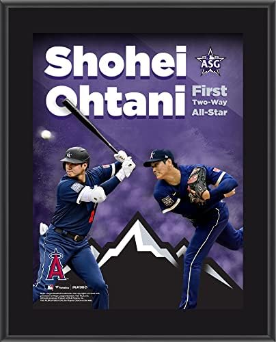 Shohei Ohtani Los Angeles az Angyalok 10 x 13 2021 MLB All-Star Meccset Első Két All-Star Emléktábla - MLB Játékos Plakkok,